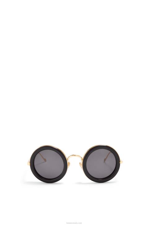 Loewe Round sunglasses in acetate 688V1494 Women Black Gold