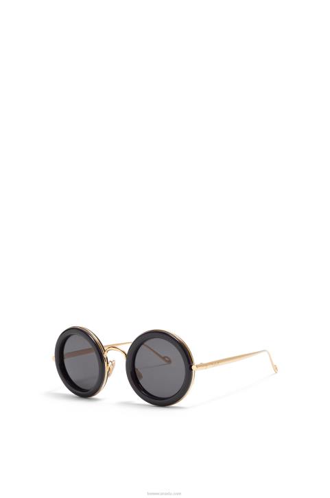 Loewe Round sunglasses in acetate 688V1494 Women Black Gold