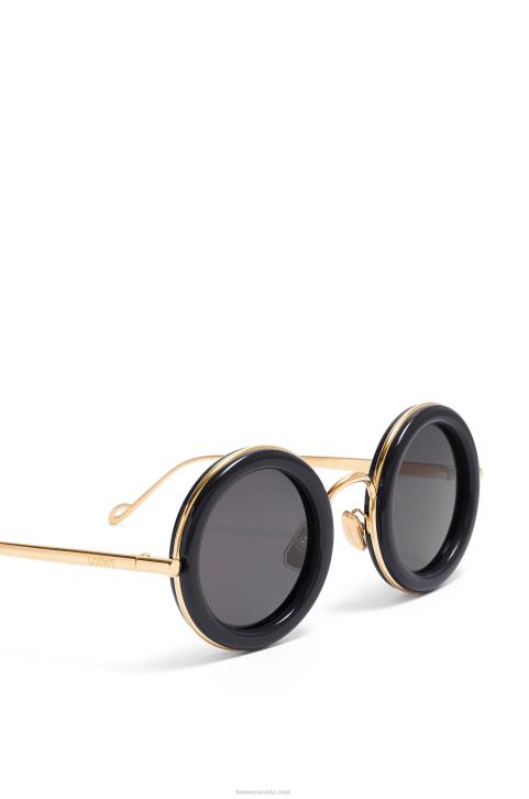 Loewe Round sunglasses in acetate 688V1494 Women Black Gold