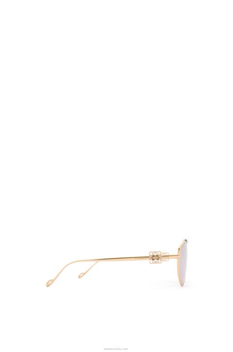 Loewe Spoiler new aviator sunglasses in metal 688V1448 Women Winter Brown