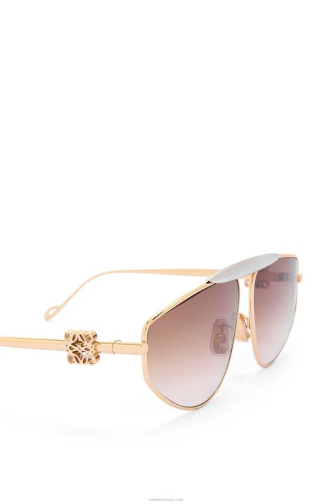 Loewe Spoiler new aviator sunglasses in metal 688V1448 Women Winter Brown