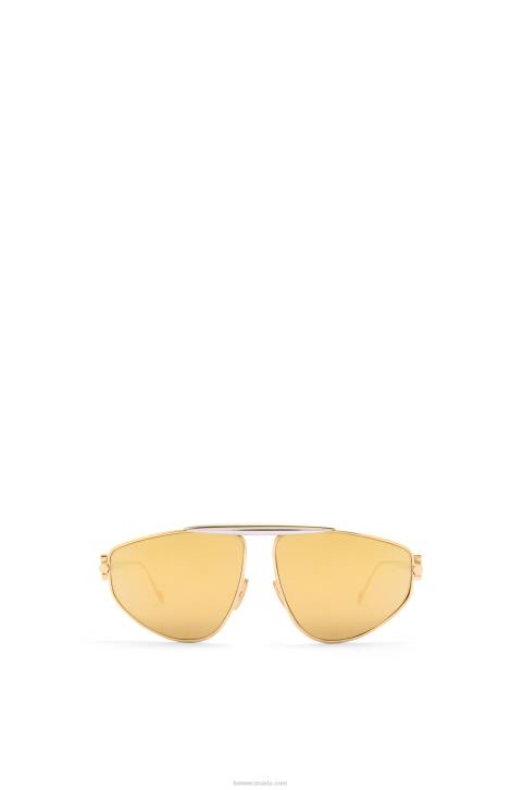 Loewe Spoiler new aviator sunglasses in metal 688V1450 Women Gold Multitone