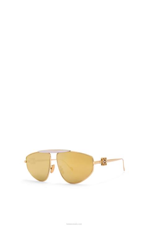 Loewe Spoiler new aviator sunglasses in metal 688V1450 Women Gold Multitone