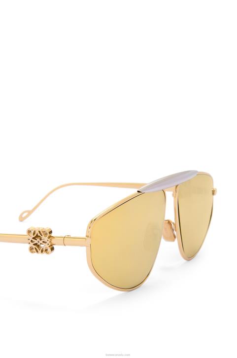 Loewe Spoiler new aviator sunglasses in metal 688V1450 Women Gold Multitone