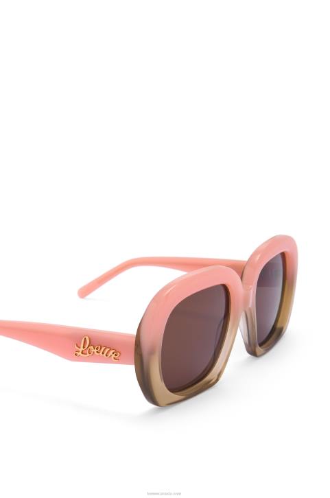 Loewe Square halfmoon sunglasses in acetate 688V1437 Women Jungle Green/Rosemary