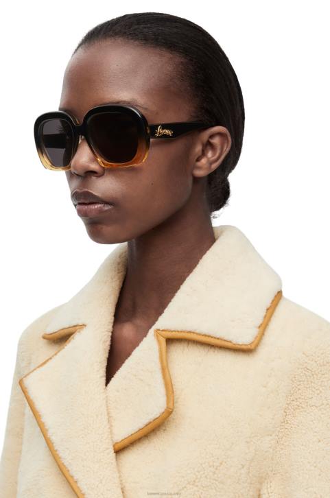 Loewe Square halfmoon sunglasses in acetate 688V1438 Women Gradient Black/Beige