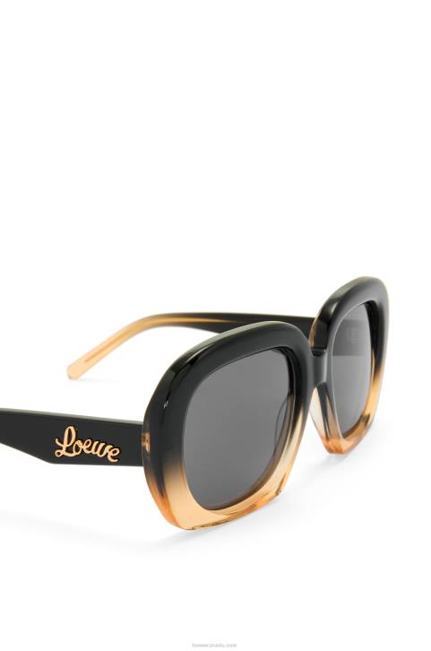 Loewe Square halfmoon sunglasses in acetate 688V1438 Women Gradient Black/Beige