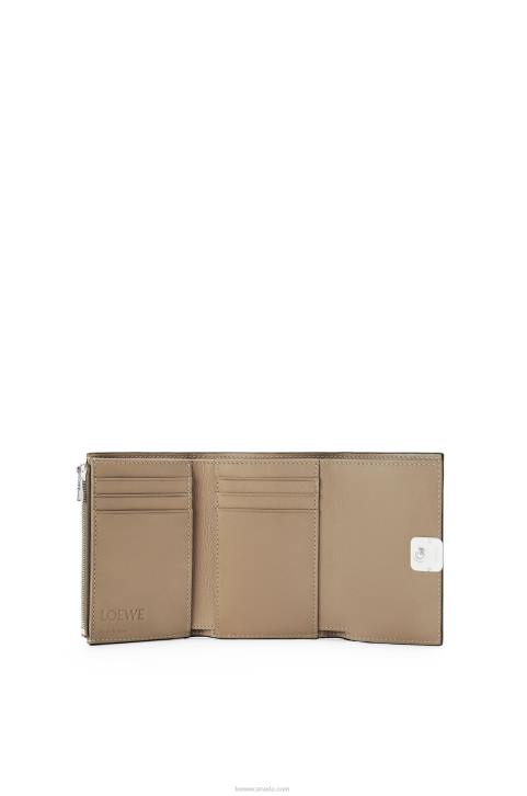 Loewe Anagram small vertical wallet in pebble grain calfskin 688V1216 Women Sand