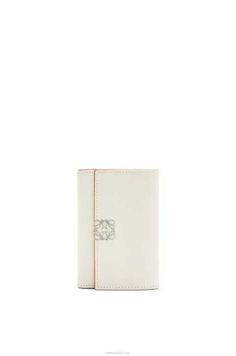Loewe Anagram small vertical wallet in pebble grain calfskin 688V1218 Women Light Ghost