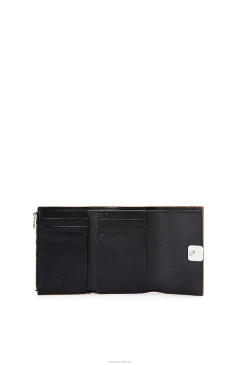 Loewe Anagram small vertical wallet in pebble grain calfskin 688V1246 Women Black