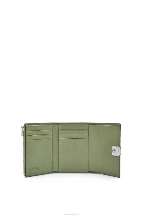 Loewe Anagram small vertical wallet in pebble grain calfskin 688V1249 Women Rosemary