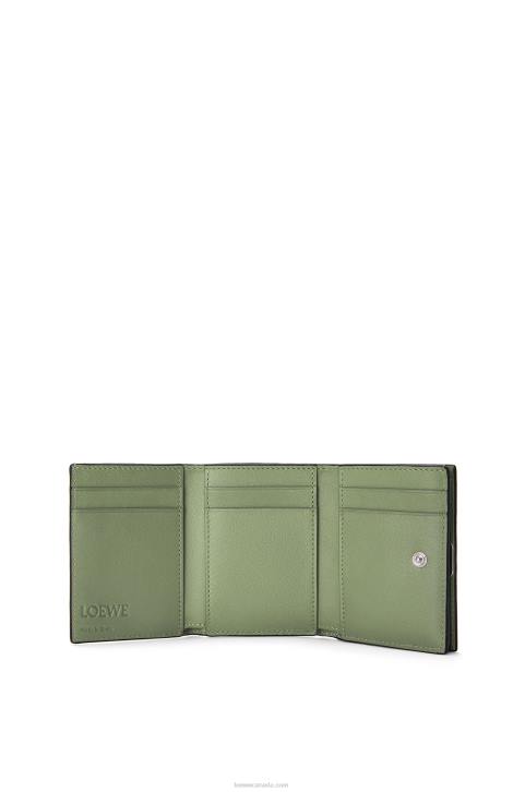 Loewe Anagram trifold wallet in pebble grain calfskin 688V1247 Women Rosemary