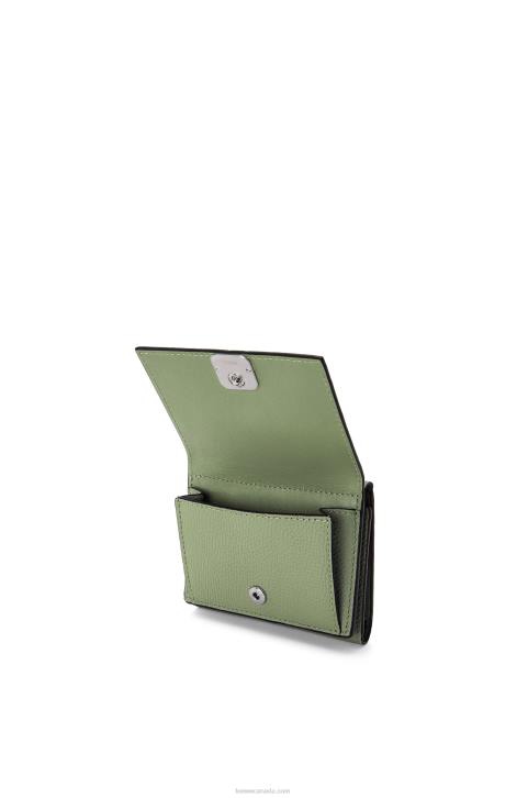 Loewe Anagram trifold wallet in pebble grain calfskin 688V1247 Women Rosemary
