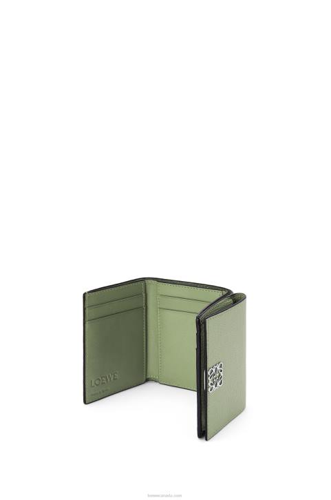 Loewe Anagram trifold wallet in pebble grain calfskin 688V1247 Women Rosemary
