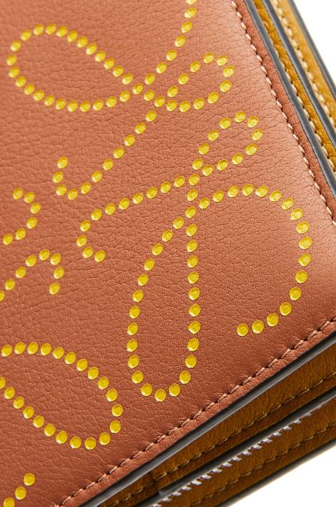 Loewe Brand compact zip wallet in classic calfskin 688V1301 Women Tan/Ochre