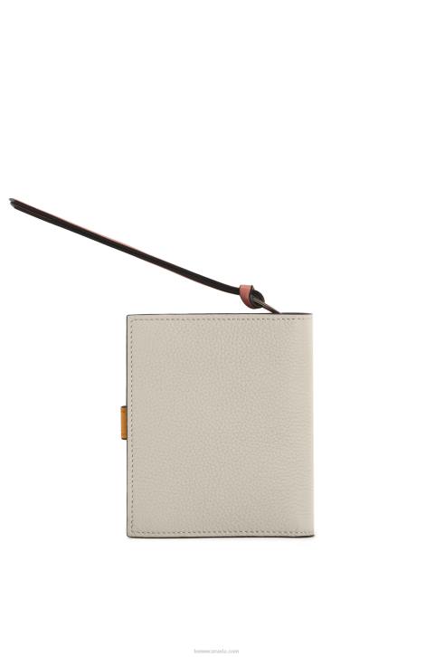 Loewe Compact zip wallet in soft grained calfskin 688V1222 Women Light Oat/Honey