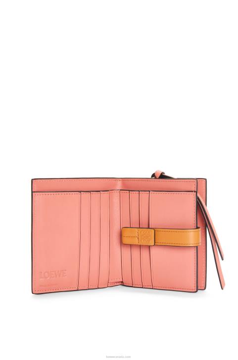 Loewe Compact zip wallet in soft grained calfskin 688V1222 Women Light Oat/Honey