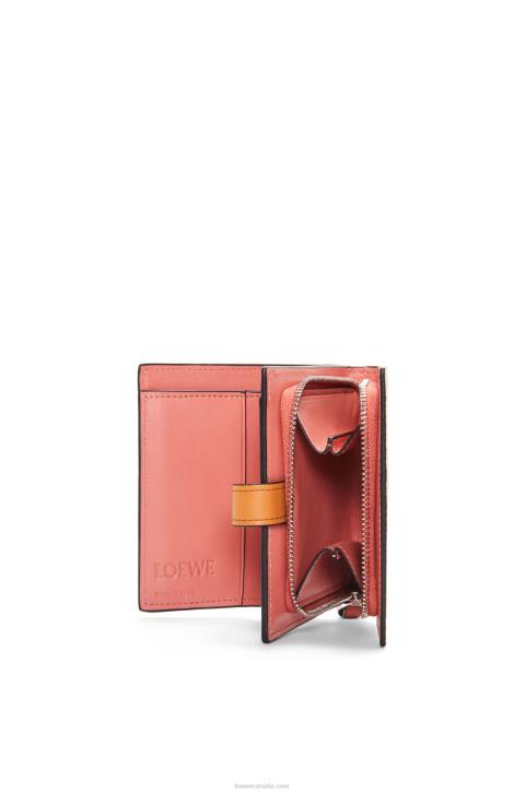 Loewe Compact zip wallet in soft grained calfskin 688V1222 Women Light Oat/Honey