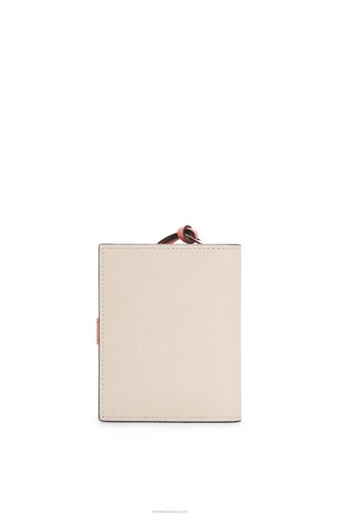 Loewe Compact zip wallet in soft grained calfskin 688V1222 Women Light Oat/Honey
