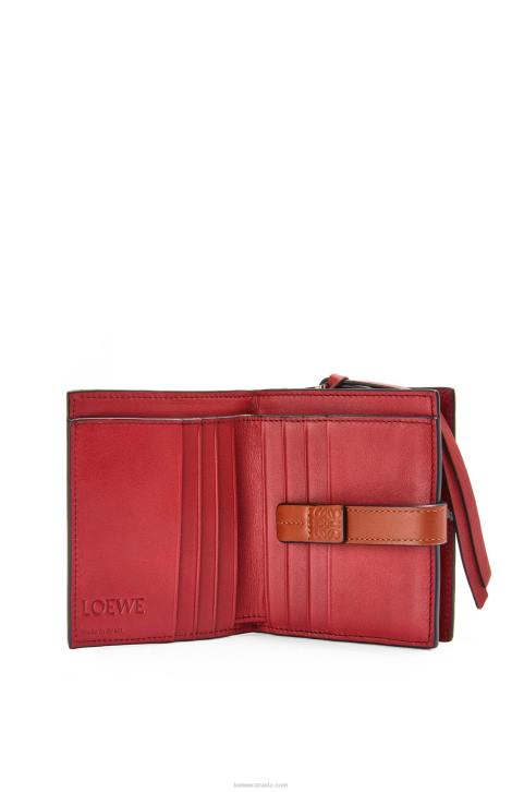 Loewe Compact zip wallet in soft grained calfskin 688V1257 Women Light Caramel/Pecan