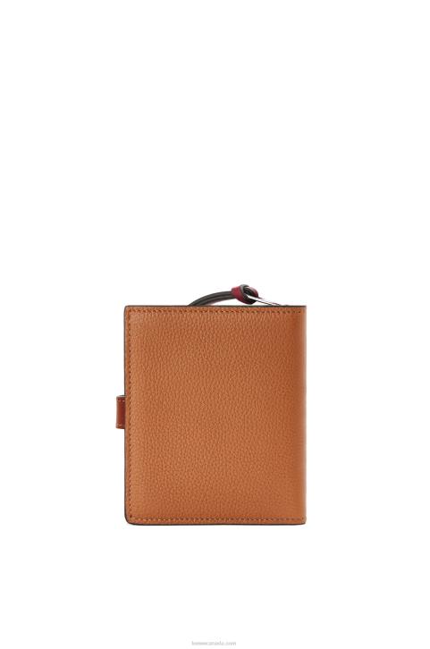 Loewe Compact zip wallet in soft grained calfskin 688V1257 Women Light Caramel/Pecan