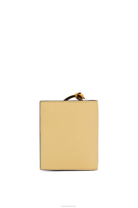 Loewe Compact zip wallet in soft grained calfskin 688V1268 Women Dark Butter/Mauve