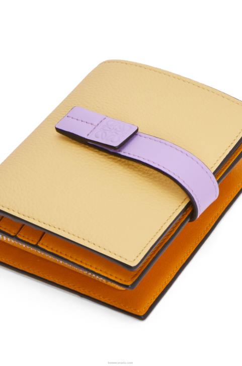 Loewe Compact zip wallet in soft grained calfskin 688V1268 Women Dark Butter/Mauve