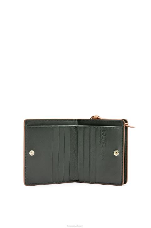 Loewe Frog compact zip wallet in classic calf 688V1305 Women Warm Desert