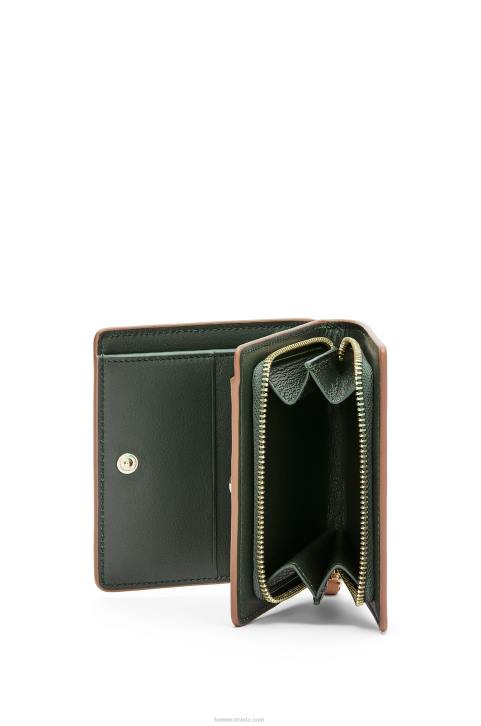 Loewe Frog compact zip wallet in classic calf 688V1305 Women Warm Desert