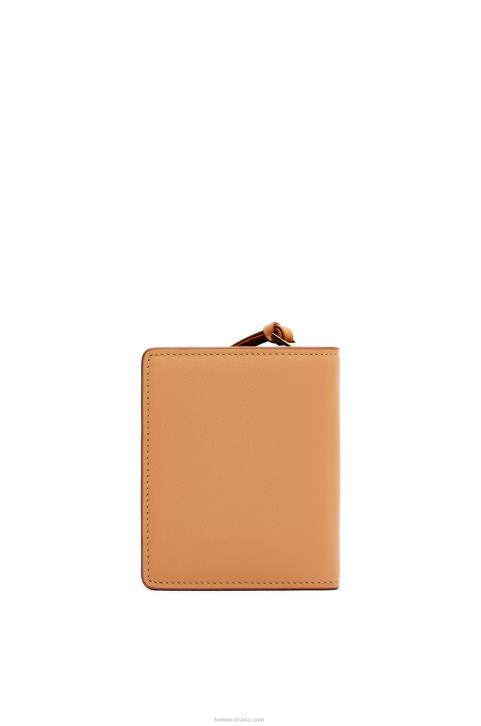 Loewe Frog compact zip wallet in classic calf 688V1305 Women Warm Desert