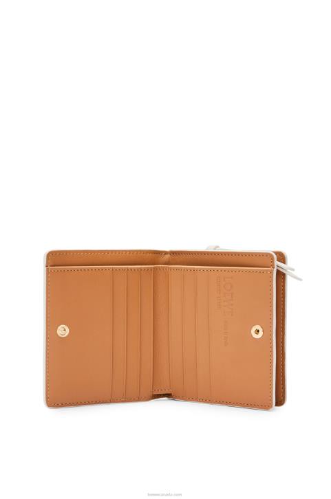 Loewe Octopus compact zip wallet in classic calf 688V1304 Women Soft White