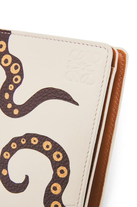 Loewe Octopus compact zip wallet in classic calf 688V1304 Women Soft White