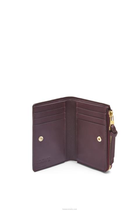 Loewe Octopus slim zip wallet in classic calfskin 688V1303 Women Prune