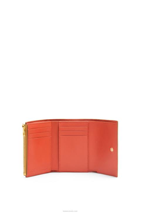 Loewe Owl small vertical wallet in classic calfskin 688V1306 Women Dune