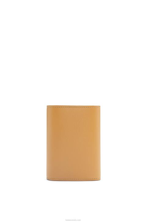 Loewe Owl small vertical wallet in classic calfskin 688V1306 Women Dune