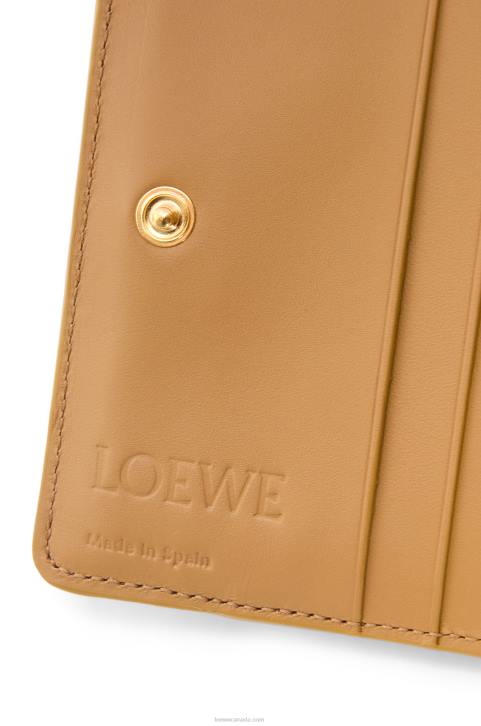 Loewe Puzzle compact zip wallet in classic calfskin 688V1212 Women Angora/Dusty Beige