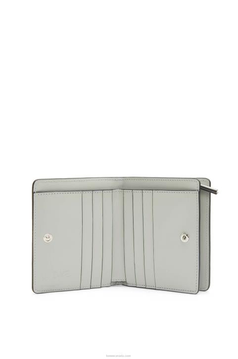 Loewe Puzzle compact zip wallet in classic calfskin 688V1261 Women Ash Grey/Light Celadon