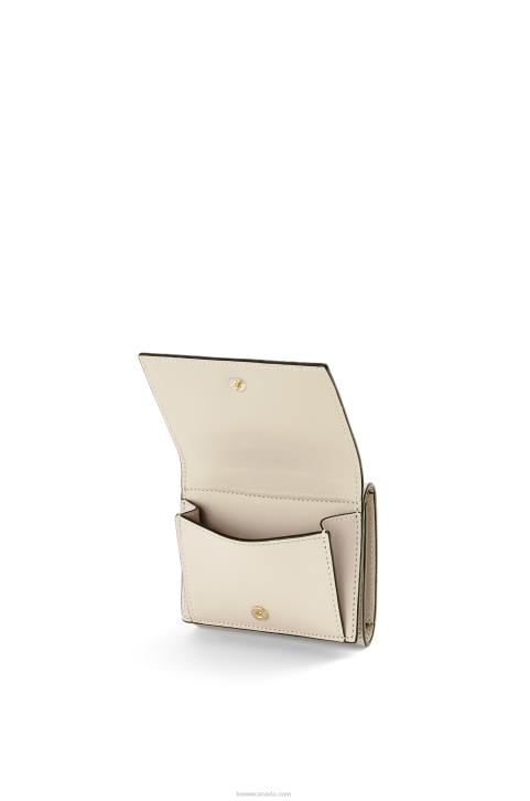 Loewe Repeat trifold wallet in embossed silk calfskin 688V1271 Women Light Oat