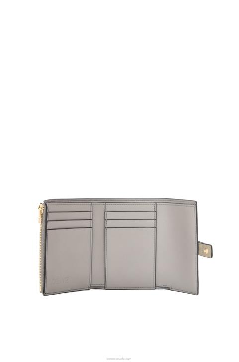 Loewe Small vertical wallet in soft grained calfskin 688V1210 Women Sage Green/Dark Khaki Green