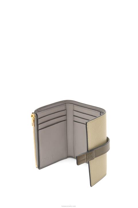 Loewe Small vertical wallet in soft grained calfskin 688V1210 Women Sage Green/Dark Khaki Green