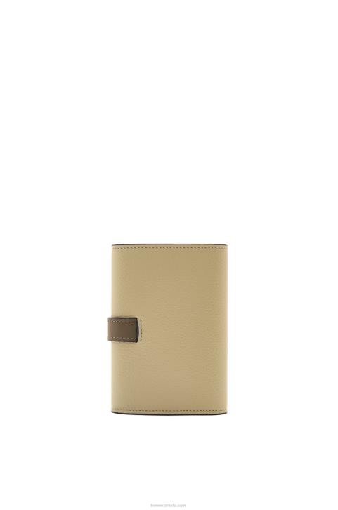 Loewe Small vertical wallet in soft grained calfskin 688V1210 Women Sage Green/Dark Khaki Green