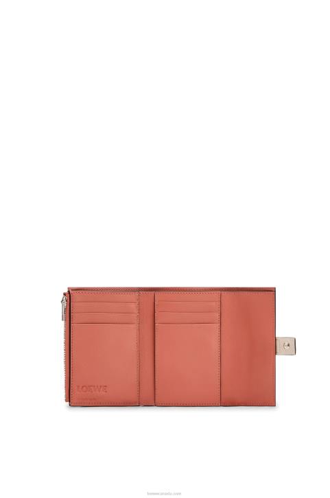 Loewe Small vertical wallet in soft grained calfskin 688V1221 Women Light Oat/Honey