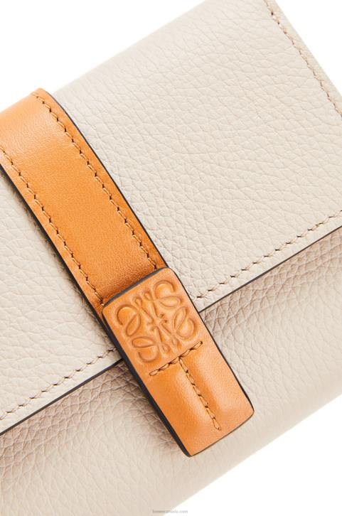 Loewe Small vertical wallet in soft grained calfskin 688V1221 Women Light Oat/Honey