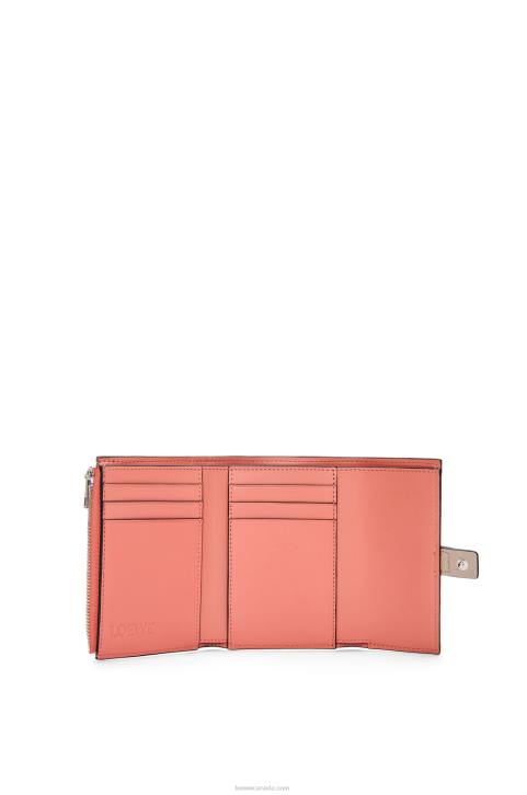 Loewe Small vertical wallet in soft grained calfskin 688V1221 Women Light Oat/Honey