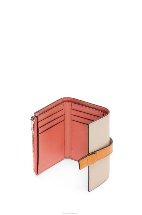 Loewe Small vertical wallet in soft grained calfskin 688V1221 Women Light Oat/Honey