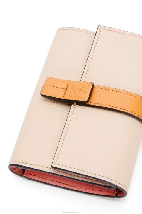 Loewe Small vertical wallet in soft grained calfskin 688V1221 Women Light Oat/Honey
