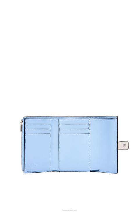 Loewe Small vertical wallet in soft grained calfskin 688V1228 Women Soft White/Lime Yellow