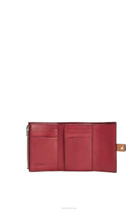 Loewe Small vertical wallet in soft grained calfskin 688V1256 Women Light Caramel/Pecan