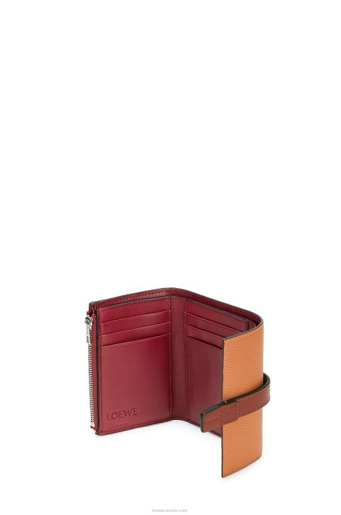 Loewe Small vertical wallet in soft grained calfskin 688V1256 Women Light Caramel/Pecan