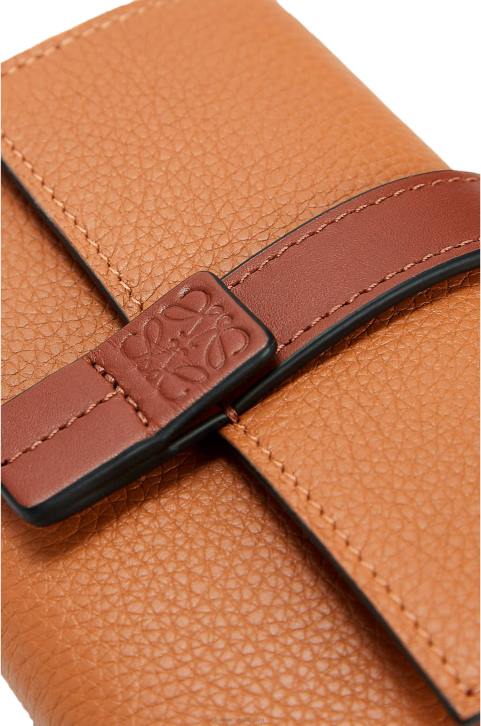 Loewe Small vertical wallet in soft grained calfskin 688V1256 Women Light Caramel/Pecan